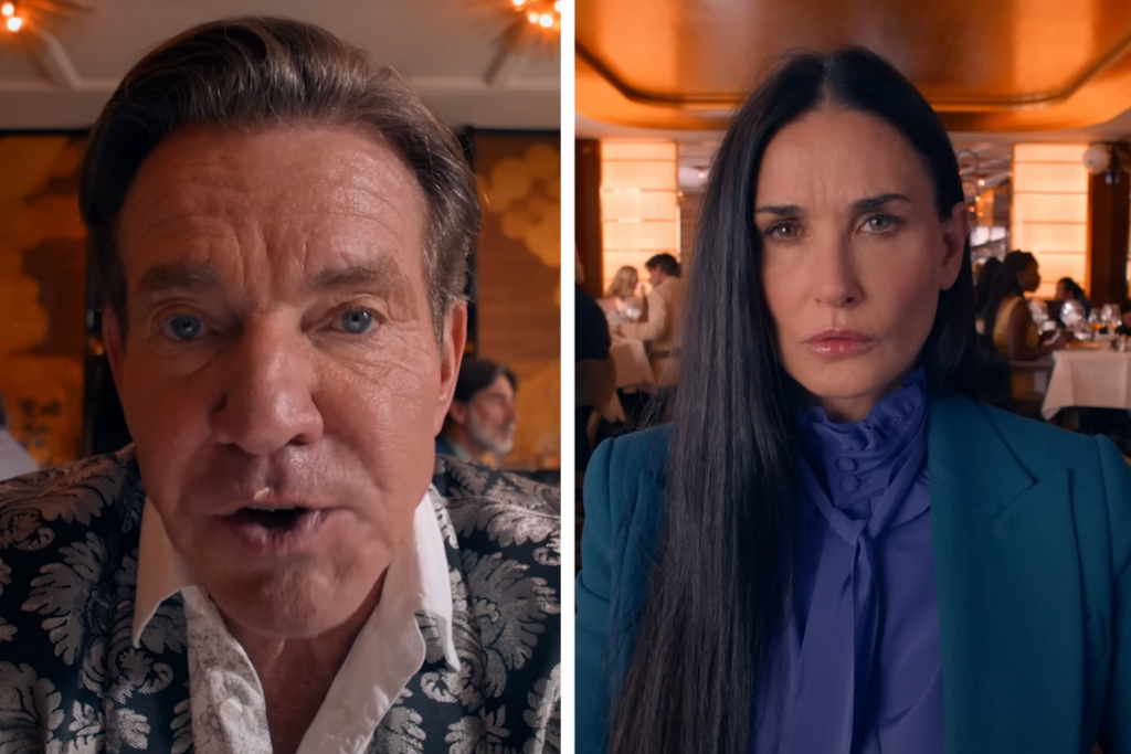 Dennis Quaid e Demi Moore estrelam “A Substância”, filme que critica a pressão estética e o preconceito contra a idade